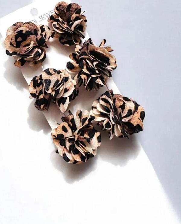 KUMAŞ LEOPAR DESENLİ UZUN KÜPE - Image 1