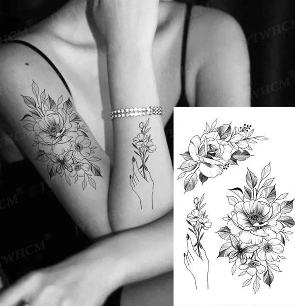 GÜL DALI GEÇİCİ DÖVME TATTOO - Image 1