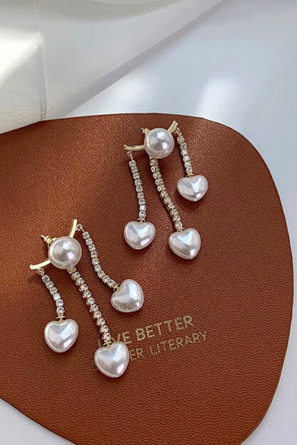 ROMANTİK KALP İNCİ HAYALET KÜPE - Image 1