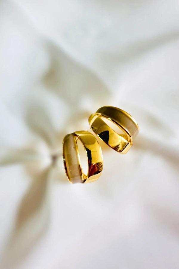 MİNELİ MİNİMAL HALKA KÜPE - Image 1