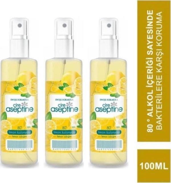 Cire Aseptine 3 Adet Limon Kolonyası 100 ml Sprey - Image 1