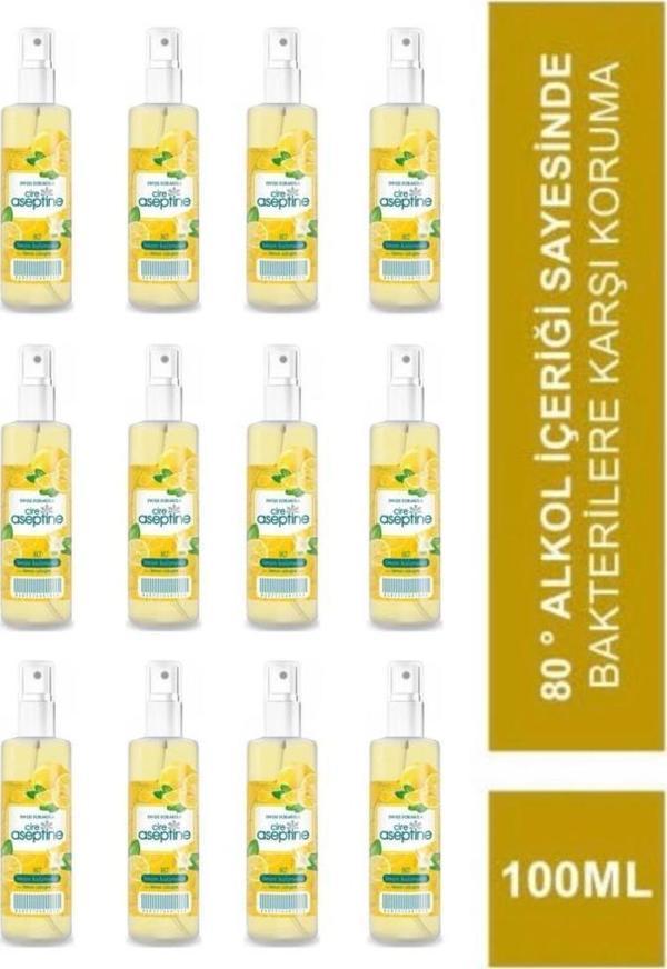 Cire Aseptine 12 Adet Limon Kolonyası 100 ml Sprey - Image 1