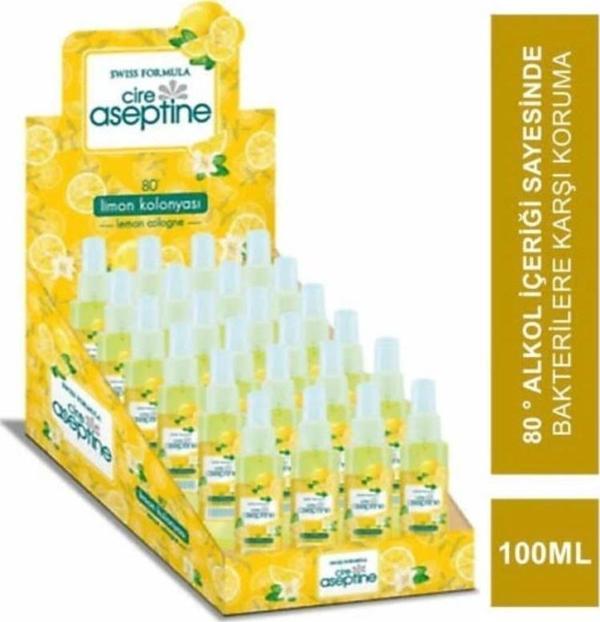 Cire Aseptine 24 Adet Limon Kolonyası 100 ml Sprey - Image 1