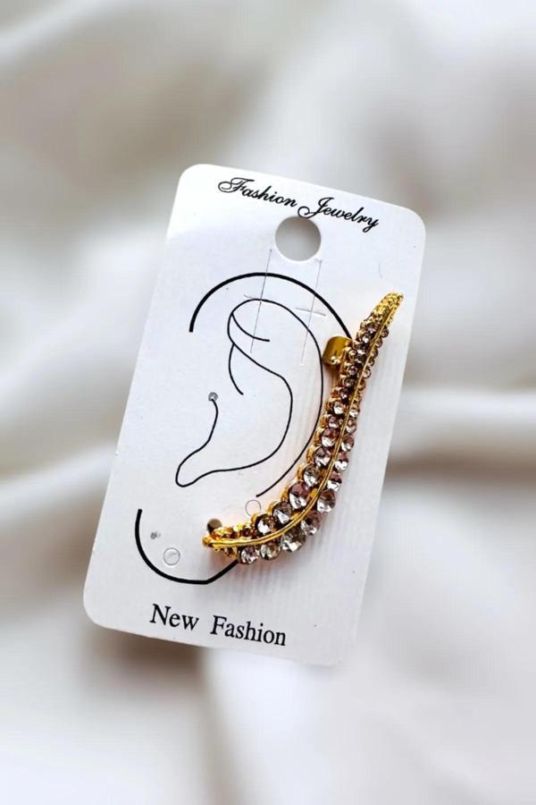 TÜY FULL TAŞLI EARCUFF KÜPE SOL KULAK 5 CM. - Image 1