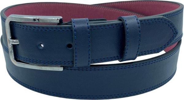 4 Cm. Battal Klasik Suni Deri Dikişli Model Kemer Lacivert - Image 1