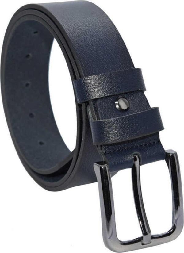 4 Cm. Klasik Hakiki Deri Kemer Lacivert Düz - Image 1