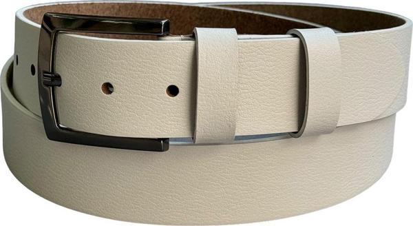 4 cm. Spor Hakiki Deri Düz Model Erkek Kemer Beyaz - Image 1