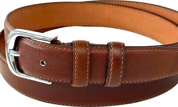 3 cm Genişlik %100 Hakiki Roys Deri Nikel Tokalı Dikişli Kadın Kemer Kahverengi - Image 1