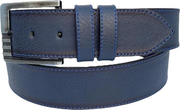 4.5 cm. Spor Suni Deri Mavi Dikişli Erkek Kemer Lacivert - Image 1