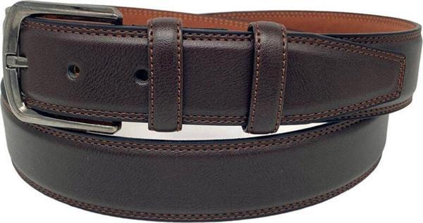 3.5 Cm. Klasik Suni Deri Düz Renk Erkek Kemer Kahverengi - Image 1