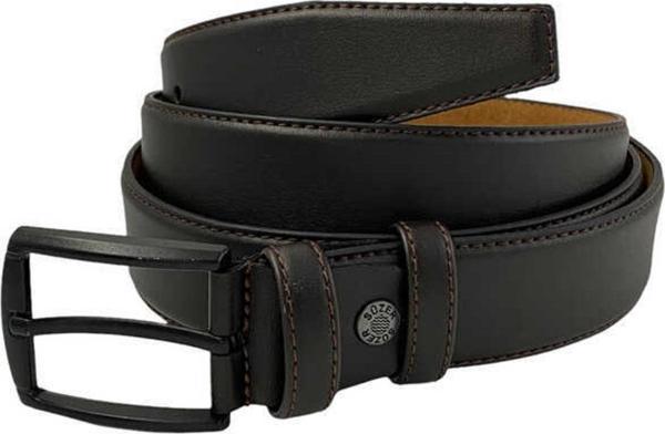 3.5 Cm. Battal Klasik Suni Deri Düz Renk Kemer Kahverengi - Image 1