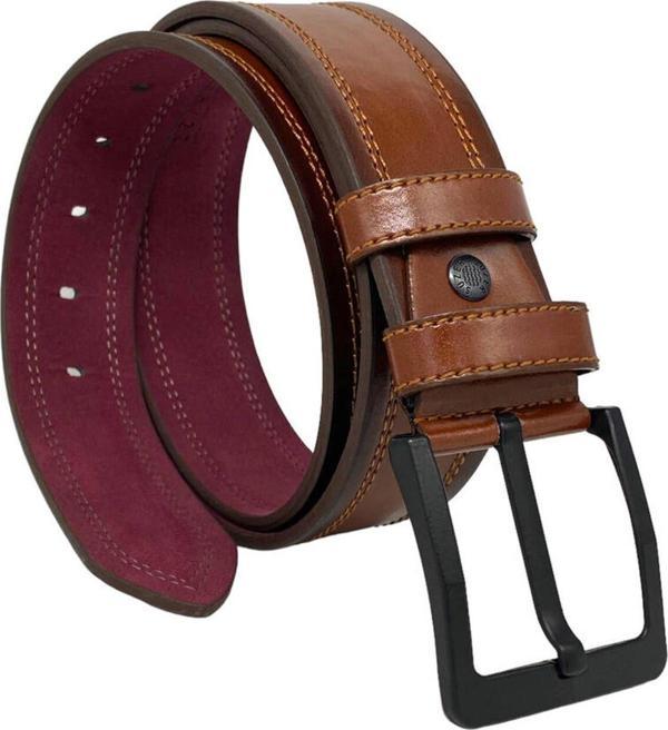 Taba Suni Deri Dikişli Desensiz Düz Model 4.5 Cm.lik Spor Kot Kemer - 4523-111-22ks - Image 1