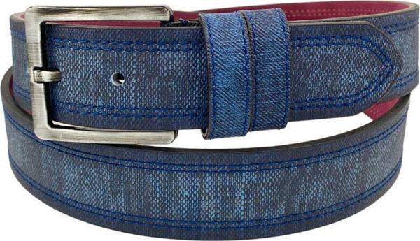 * 4 Cm. Spor Suni Deri Dikişli Model Kemer Lacivert - Image 1