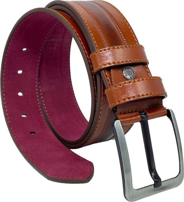 Taba Suni Deri Dikişli Model 4.5 Cm.lik Spor Kot Kemer - 4523-61-22ks - Image 1