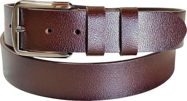 4 cm. Spor Hakiki Deri Düz Model Erkek Kemer Kahverengi - Image 1