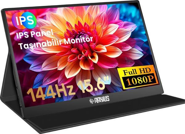 Raxius RXM6144 15.6" FHD 5ms144Hz Type-C Telefon&Oyun Konsolu Uyumlu Metal Kasa Taşınabilir Monitör - Image 1