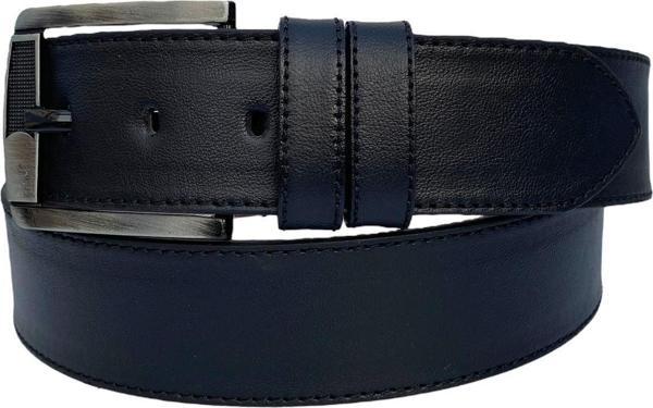 4.5 cm. Spor Suni Deri Kenarları Dikişli Düz Model Erkek Kemer Siyah - Image 1