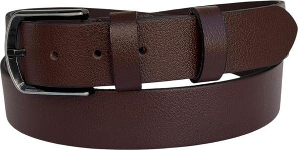 Battal Boy Hakiki Deri 4 cm. Tokalı Düz Model Spor Erkek Kemer Kahverengi - Image 1