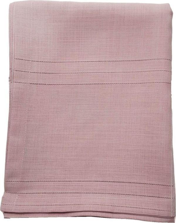 Çeyizci Keten Kumaş Çizgili Masa Örtüsü 160X220 Cm Pudra Antik - Image 1