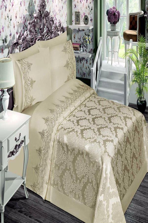 Belloo Home Sultan Fransız Şönil Çift Kişilik Pike Takımı - Image 1