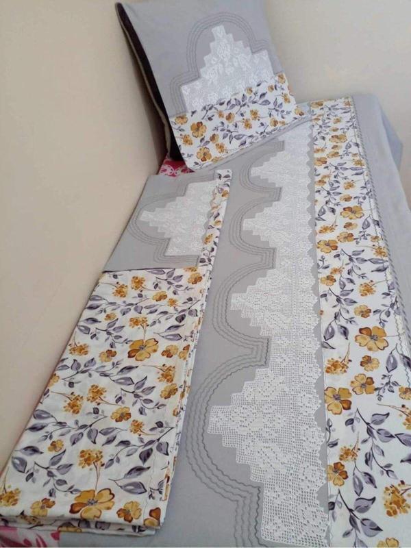 Bursa Çeyiz Elişi Dantelli Nevresim Takımı Çarşafı Dantelli - Image 1