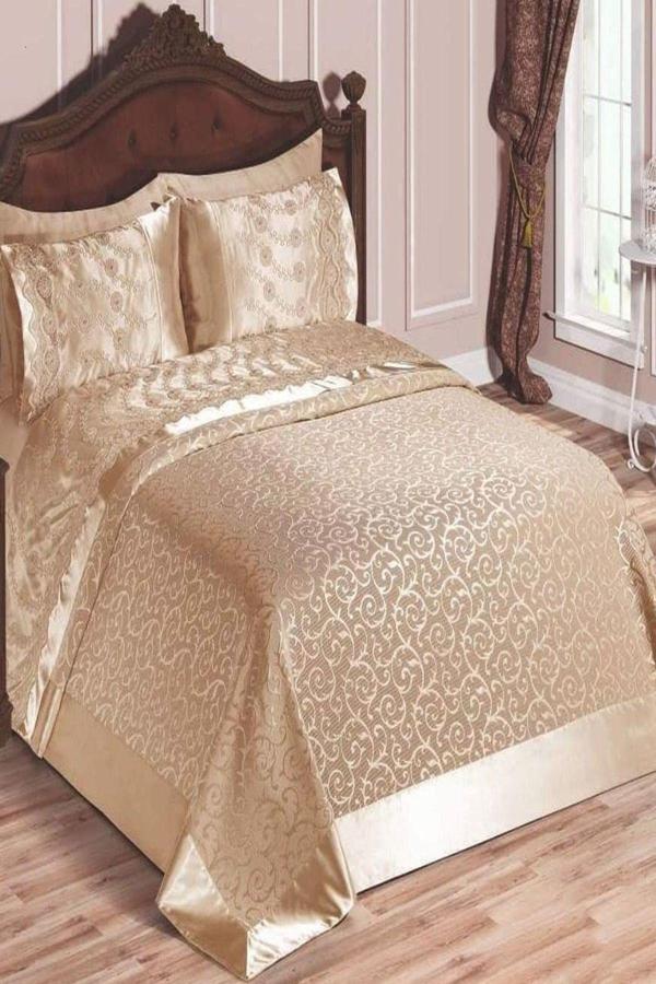 Belloo Home Bahar Çift Kişilik Fransız Dantelli Pike Takımı - Image 1