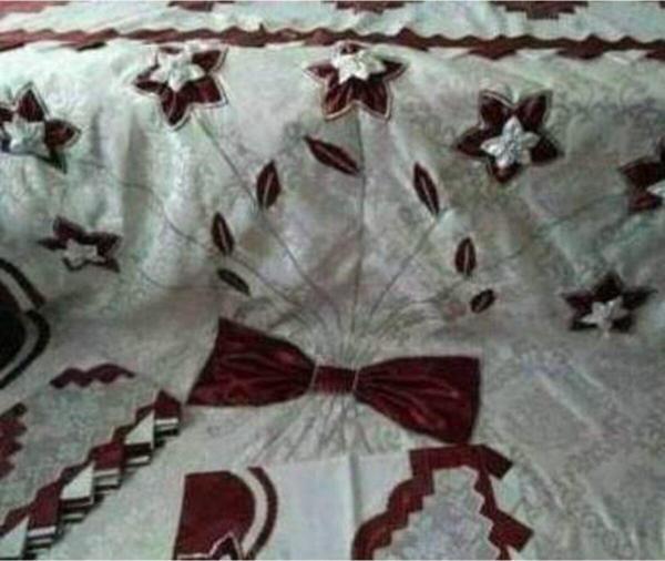 Mira El Işi Dantel Pike Takımı - Ağır Dantel-Bordo - Image 1