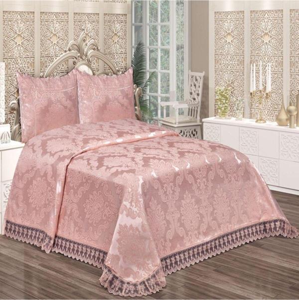 Belloo Home Aden Yatak Örtüsü Çift Kişilik Pudra - Image 1