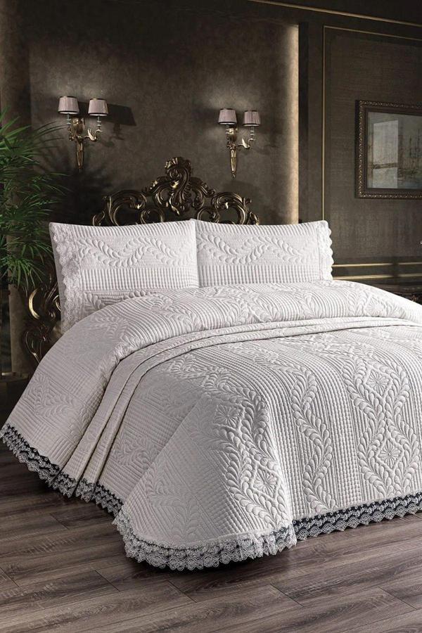 Bella Home Güpürlü Yatak Örtüsü, Çift Kişilik Yatak Örtüsü - Image 1