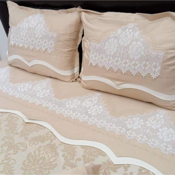 Bursa Çeyiz El Işi Dantel Pike Takımı Çarşafı Dantelli Ağır Model - Image 1