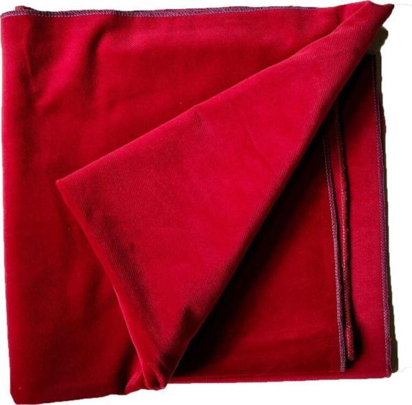 Eser Okey Oyun Masa Örtüsü Kadife 140X140 Kırmızı - Image 1