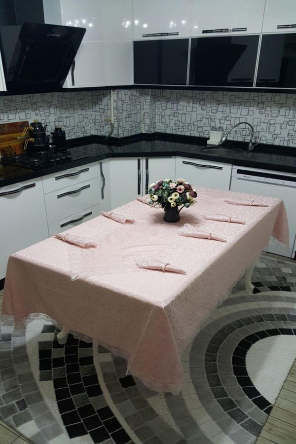 Çalışkan Çeyiz Evi Kdk Dertsiz Yemek Takımı 8 Kişilik Güpürlü Leke Tutmaz 8 Kişilik Yemek Takımı - Image 1