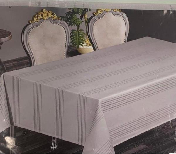 Home Masa Örtüsü Dertsiz Leke Tutmaz Keten Kumaş Kendinden Çizgili 160X220 - Image 1