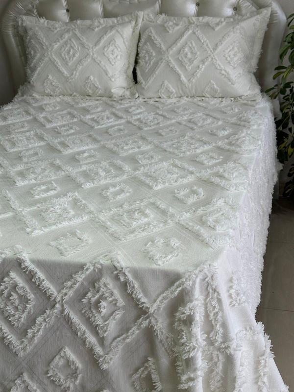 Home Sibelart Krem Rengi Çift Kişilik Püskül Ponpon Pike 250X260 - Image 1
