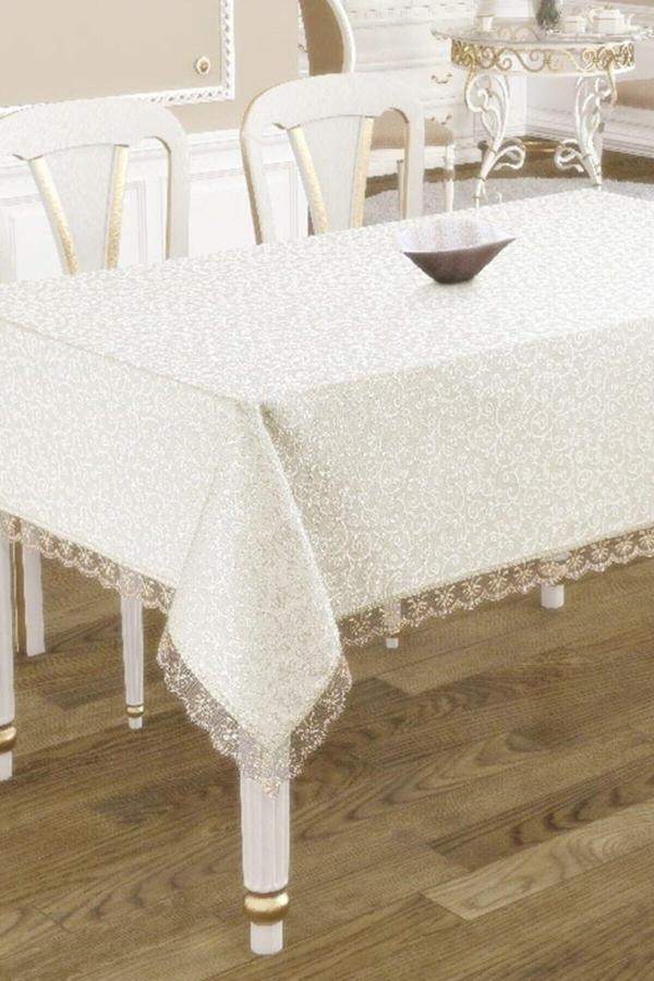 Bursa Çeyiz Dertsiz Masa Örtüsü 160X220 Cm  Krem - Image 1