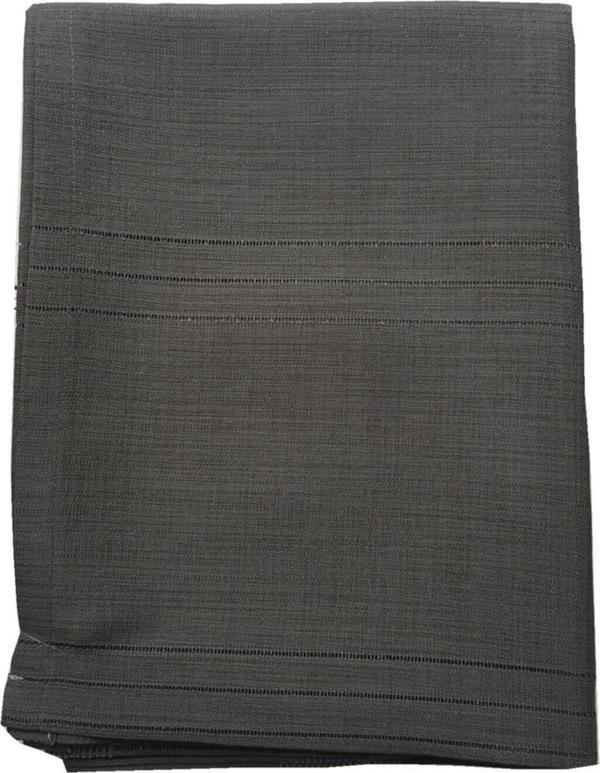 Saal Keten Kumaş Çizgili Masa Örtüsü 160X220 Cm Siyah Antik - Image 1
