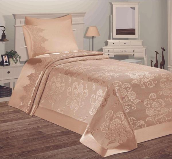 Çalışkan Çeyiz Evi Sultan Fransız Brokar Tek Kişilik Pike Takımı 4 Parça 150X240Cm - Image 1