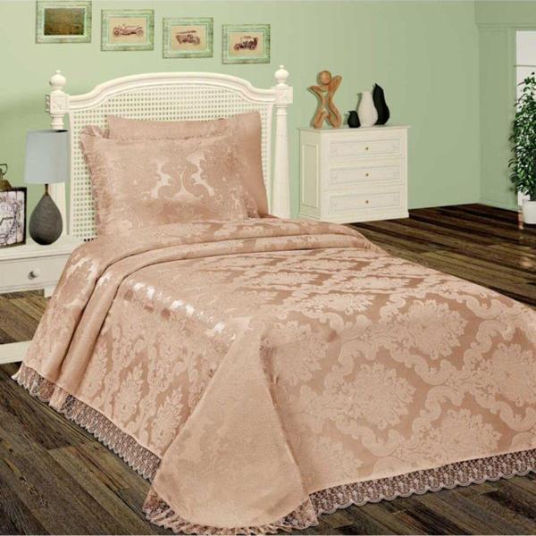 Belloo Home Kahverengi Aden Tek Kişilik Yatak Örtüsü - Image 1