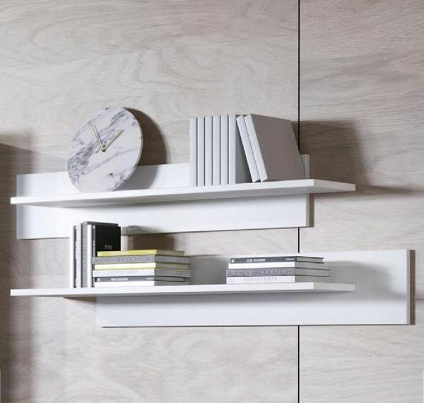 Duvar Rafı 2'li Set Dekoratif Modern Salon Mutfak Oturma Odası Yemek Odası Raf Mat Beyaz Raf - Image 1