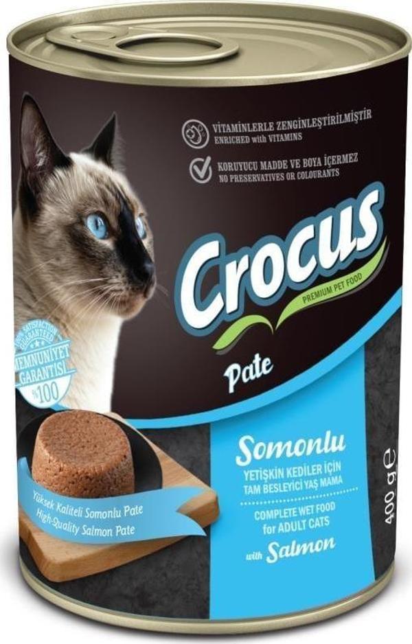 Crocus Yetişkin Kedi Somonlu Pate Yaş Mama 400g - Image 1