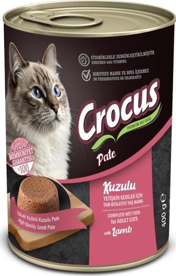 Crocus Yetişkin Kedi Kuzu Etli Pate Yaş Mama 400g - Image 1