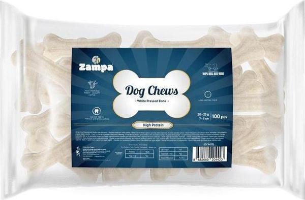Zampa Beyaz Press Kemik Köpek Ödülü 100lü 20-25g - Image 1
