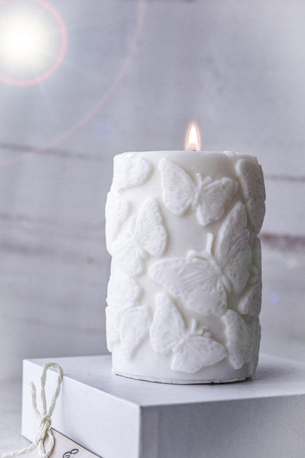 Ersustore Kelebek Desenli Soya Wax Baton Mum - Image 1