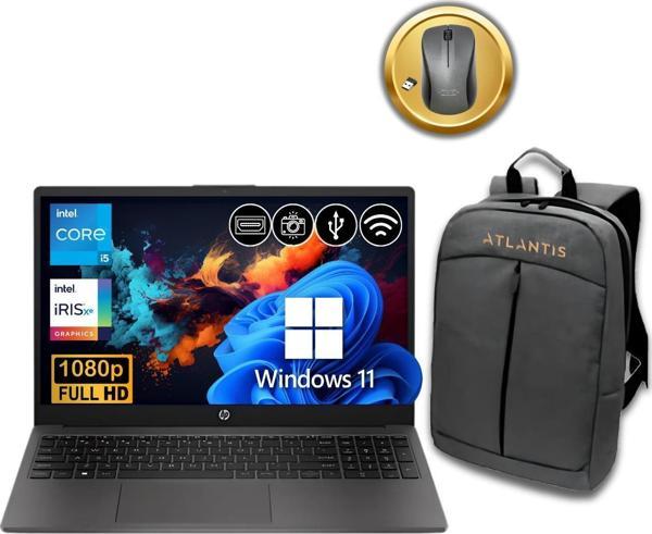HP 250 G10 i5 1334U 8GB 256GB M.2 SSD B2NC5ES ATL76 W11Pro 15.6" Notebook+Çanta &Mouse  - Image 1