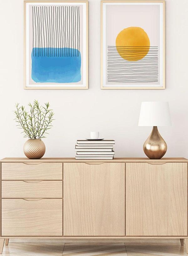 Huhuli Ahşap Çerçeveli Modern Tablo Seti Huhu134 - Image 1