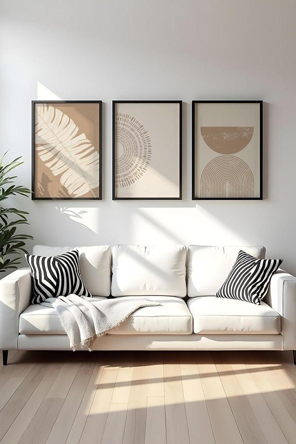 Huhuli Ahşap Siyah Çerçeveli 3 Parça Set Tablo Huhu259 - Image 1
