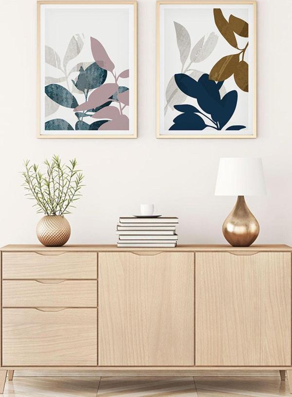 Huhuli Ahşap Çerçeveli Modern Tablo Seti Huhu122 - Image 1