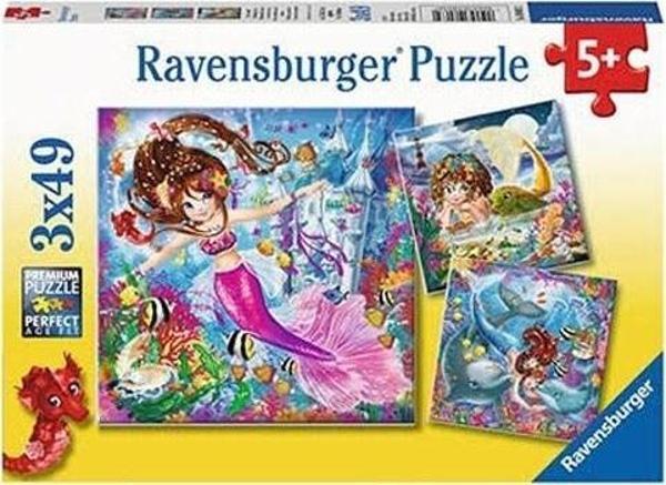 Ravensburger Wd Mermaid 3 x 49 Parça Puzzle 80632 - Image 1