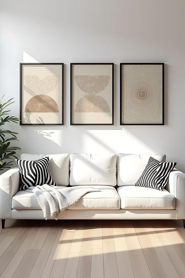 Huhuli Ahşap Siyah Çerçeveli 3 Parça Set Tablo Huhu258 - Image 1