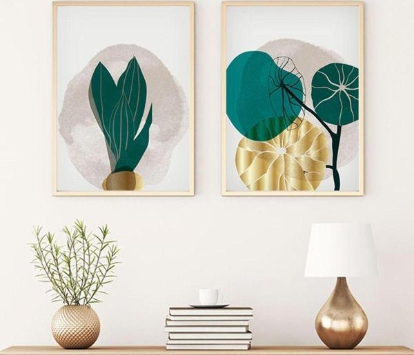Huhuli Ahşap Çerçeveli Modern Tablo Seti Huhu68 - Image 1